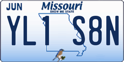 MO license plate YL1S8N
