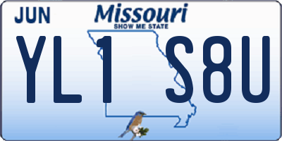 MO license plate YL1S8U