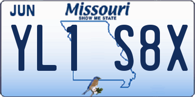 MO license plate YL1S8X