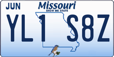 MO license plate YL1S8Z