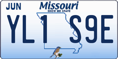 MO license plate YL1S9E