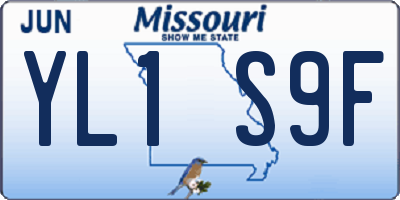 MO license plate YL1S9F
