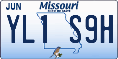 MO license plate YL1S9H
