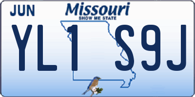 MO license plate YL1S9J
