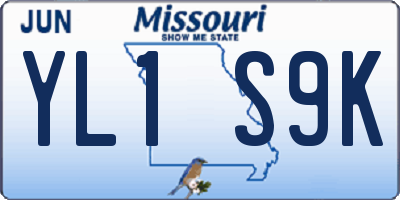MO license plate YL1S9K