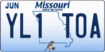 MO license plate YL1T0A