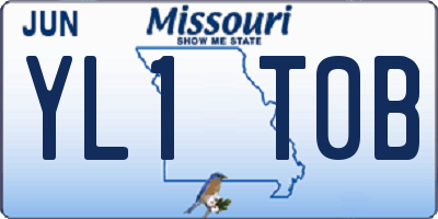MO license plate YL1T0B