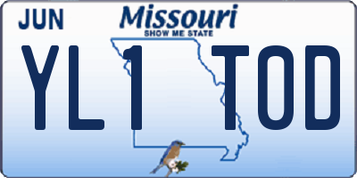 MO license plate YL1T0D