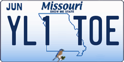 MO license plate YL1T0E