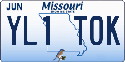 MO license plate YL1T0K