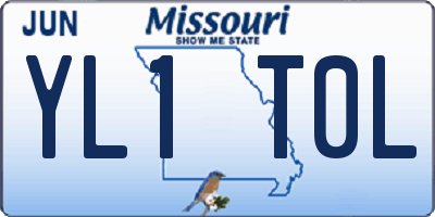 MO license plate YL1T0L