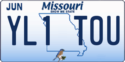 MO license plate YL1T0U
