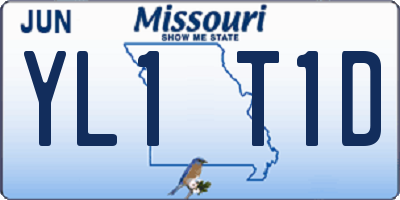 MO license plate YL1T1D