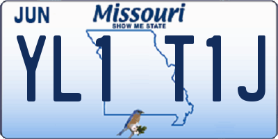 MO license plate YL1T1J