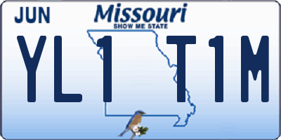 MO license plate YL1T1M