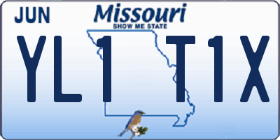 MO license plate YL1T1X
