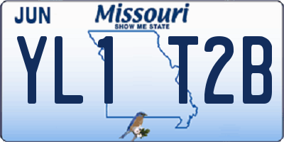 MO license plate YL1T2B