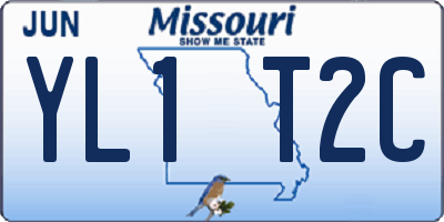 MO license plate YL1T2C