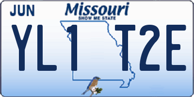 MO license plate YL1T2E
