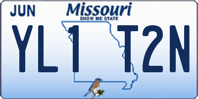 MO license plate YL1T2N