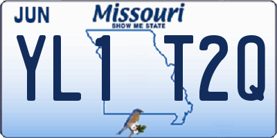 MO license plate YL1T2Q