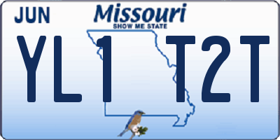 MO license plate YL1T2T