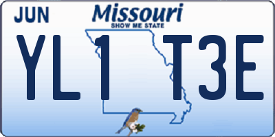 MO license plate YL1T3E