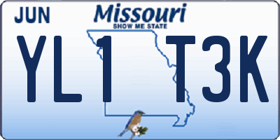 MO license plate YL1T3K
