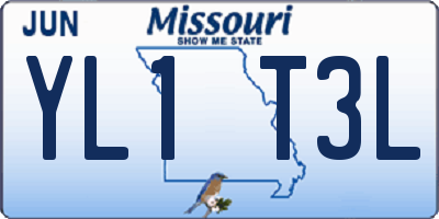 MO license plate YL1T3L