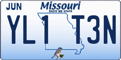 MO license plate YL1T3N