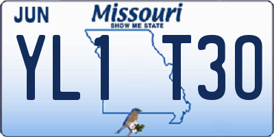 MO license plate YL1T3O