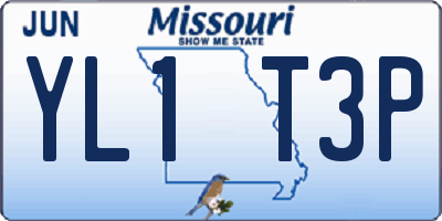 MO license plate YL1T3P