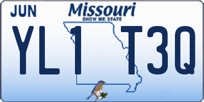 MO license plate YL1T3Q
