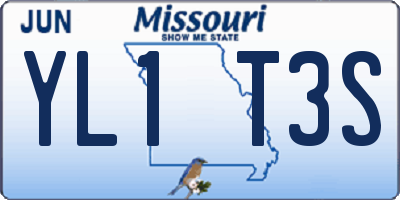 MO license plate YL1T3S