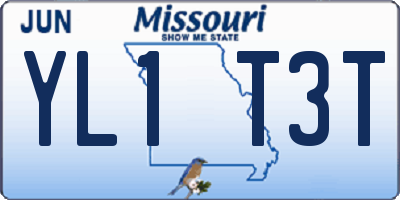 MO license plate YL1T3T