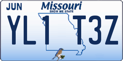 MO license plate YL1T3Z