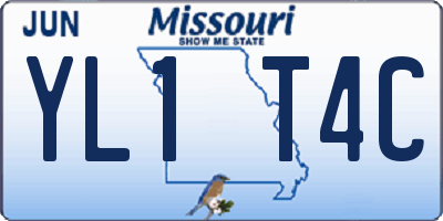 MO license plate YL1T4C