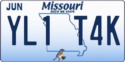 MO license plate YL1T4K
