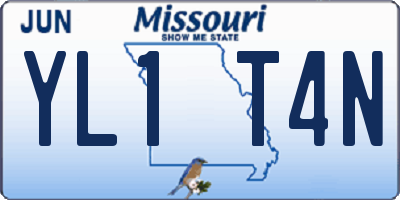 MO license plate YL1T4N