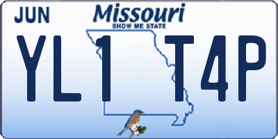 MO license plate YL1T4P