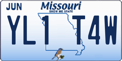 MO license plate YL1T4W