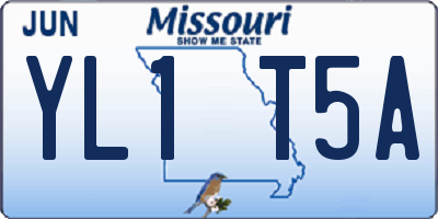 MO license plate YL1T5A