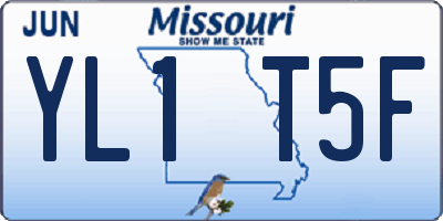 MO license plate YL1T5F