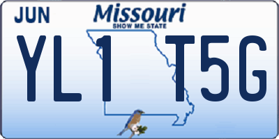 MO license plate YL1T5G