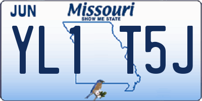 MO license plate YL1T5J