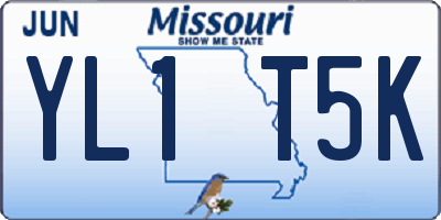MO license plate YL1T5K