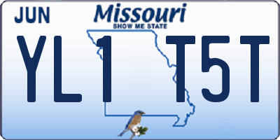 MO license plate YL1T5T