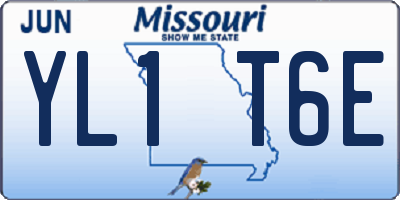 MO license plate YL1T6E