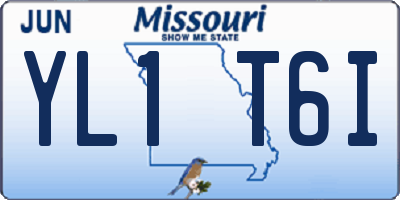 MO license plate YL1T6I