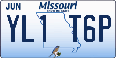 MO license plate YL1T6P